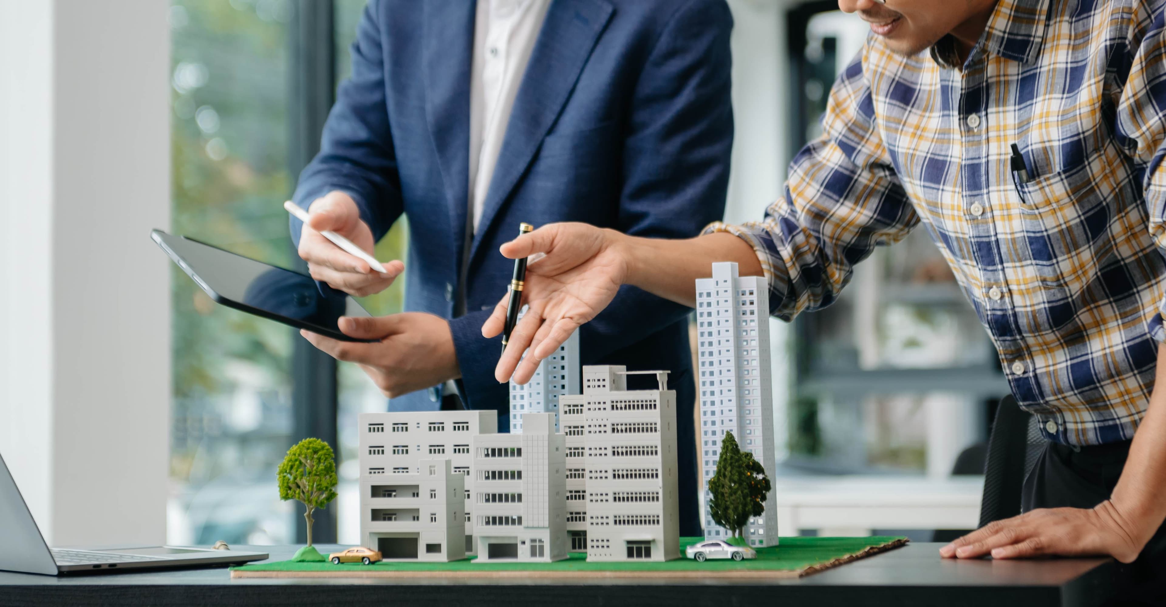 A user interacting with a futuristic interface, highlighting exceptional property deals found by AI